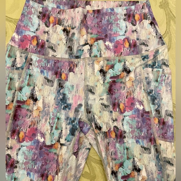 RBX Brush Stroke Paint Splatter Print Watercolor Colorful Leggings Sz S P SP - Picture 9 of 16
